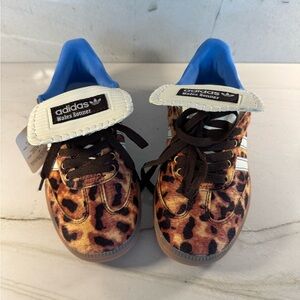 *New* Adidas Brown and Blue Sneakers with Leopard Print